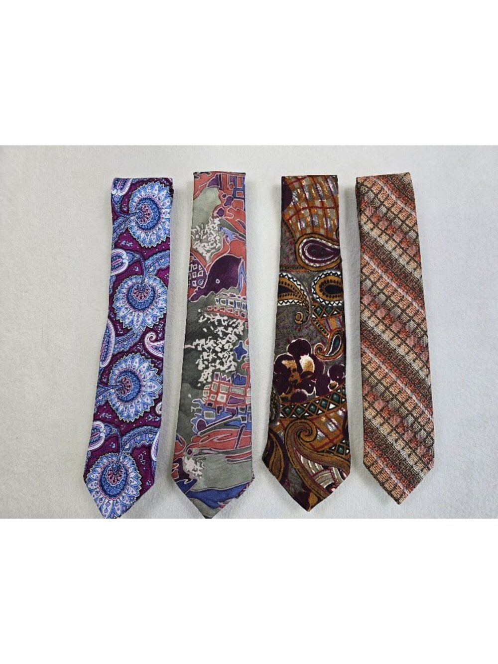 Mens Set Of 4 Vintage Ties Lucien Piccard Churchill